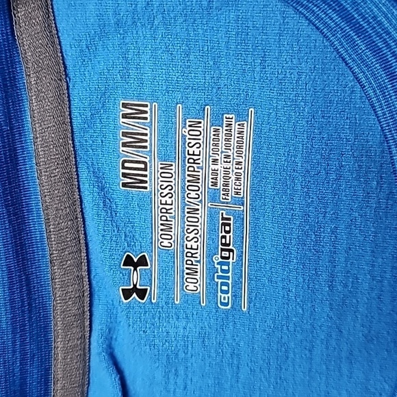 UNDER Armour coldgear medium blue compression athletic long sleeve shirt - Picture 5 of 6